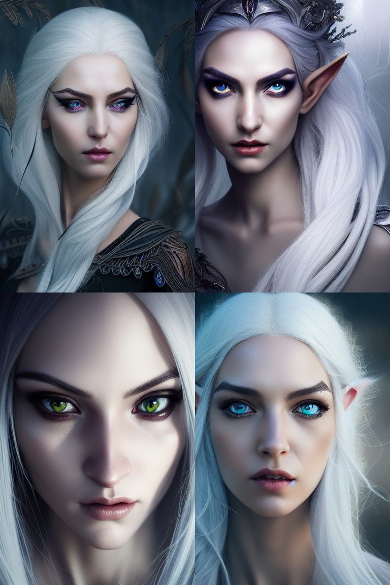 Sinister Elven Goddess: Hyper-Realistic Digital Illustration