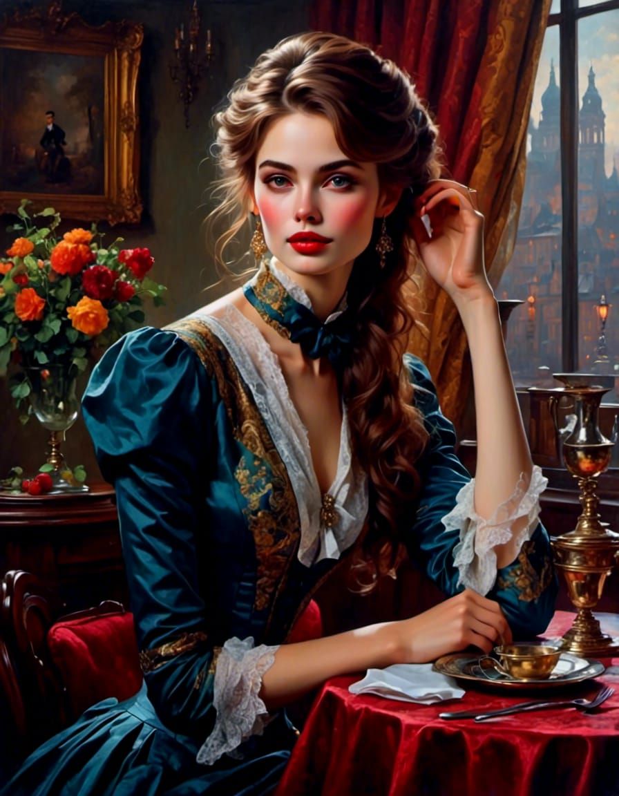 Victorian Beauty Portrait with Warmth