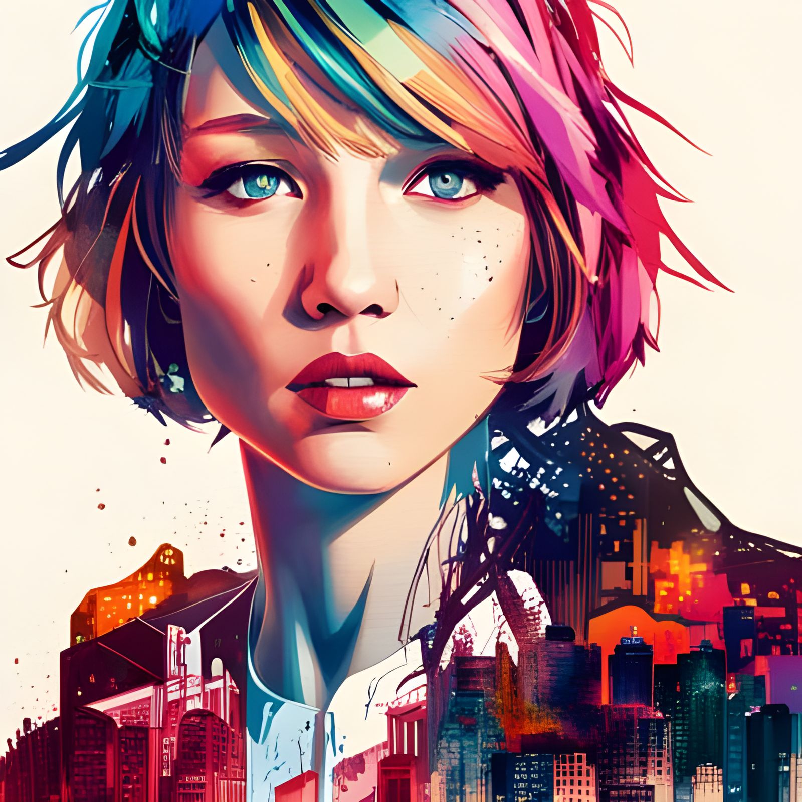 Double Exposure Portrait: Cityscape Fusion Art