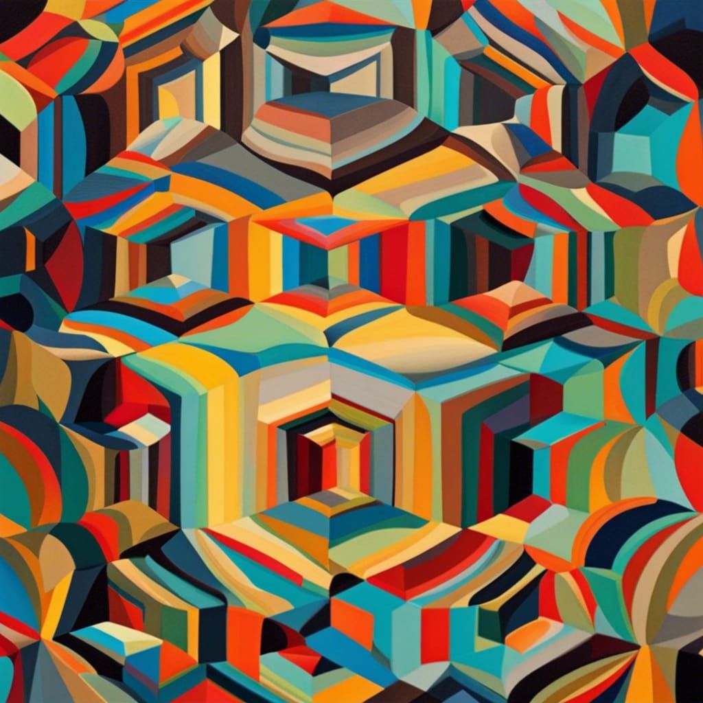 Infinite Geometric Hexagon Pattern in Abstract Art