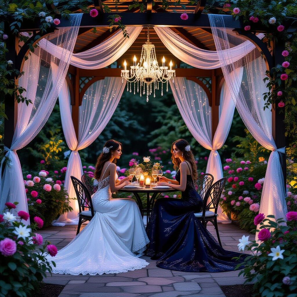 Romantic Gothic Pavilion Draped in Shimmering Silk Webs
