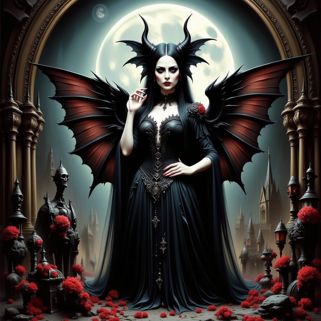 Gothic Count in Dark, Moody Atmosphere