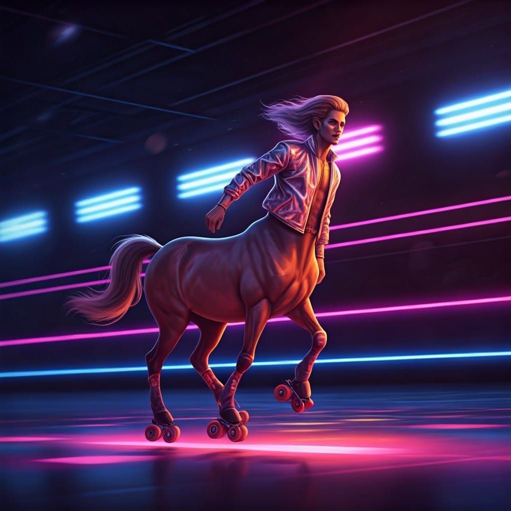 Centaur on Roller Skates at Roller Disco