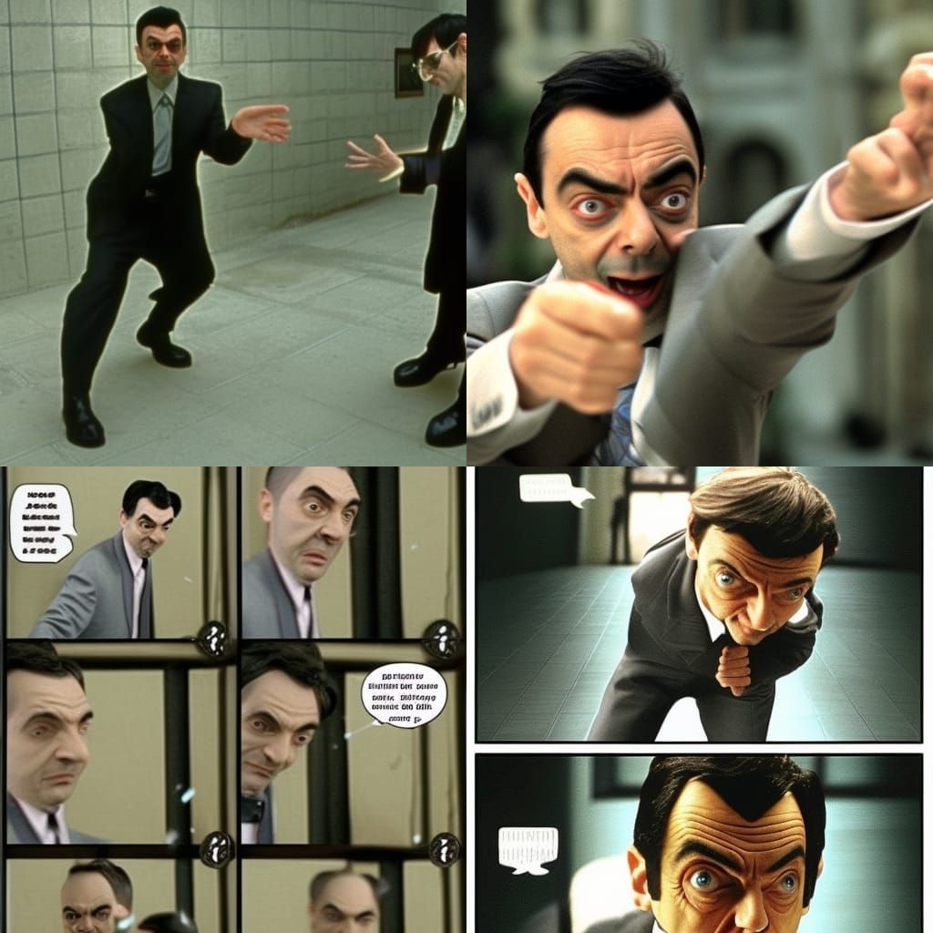 Mr. Bean Dodges Bullets in Matrix Style