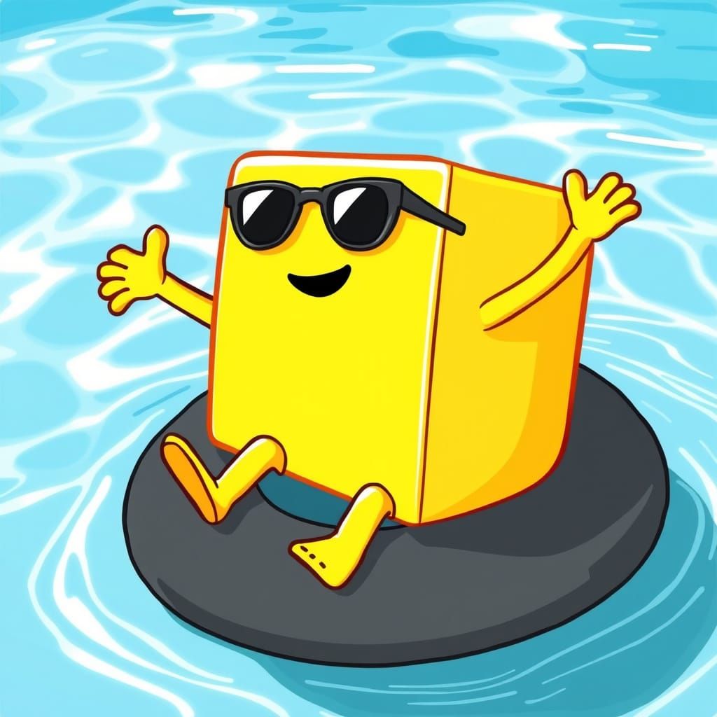 Vibrant Poolside Buddy in Sunglasses