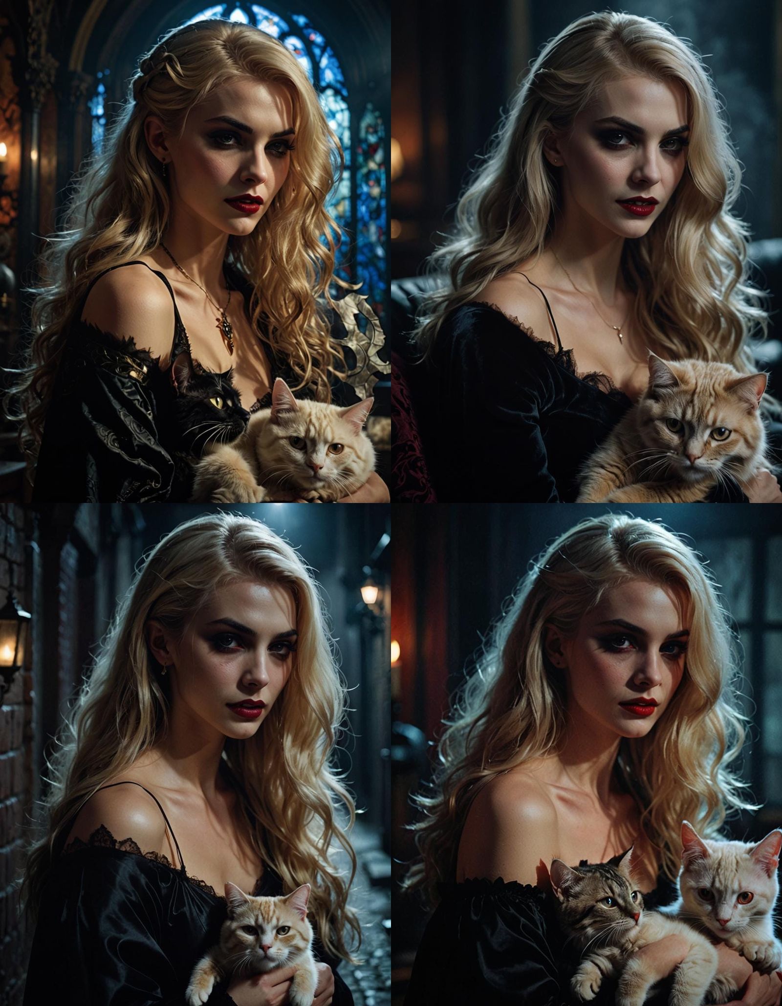 Vampire and Cat: A Dramatic Cinematic Still