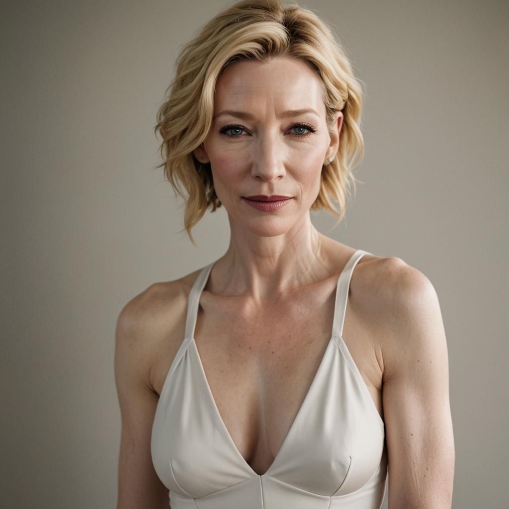 Sensual Portrait of Woman with Oversized Bosom