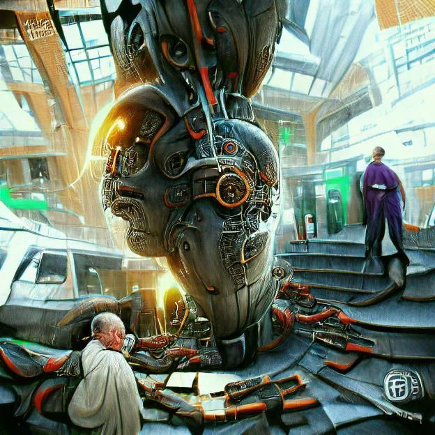 Reincarnation Machine: Detailed Science Fiction Art
