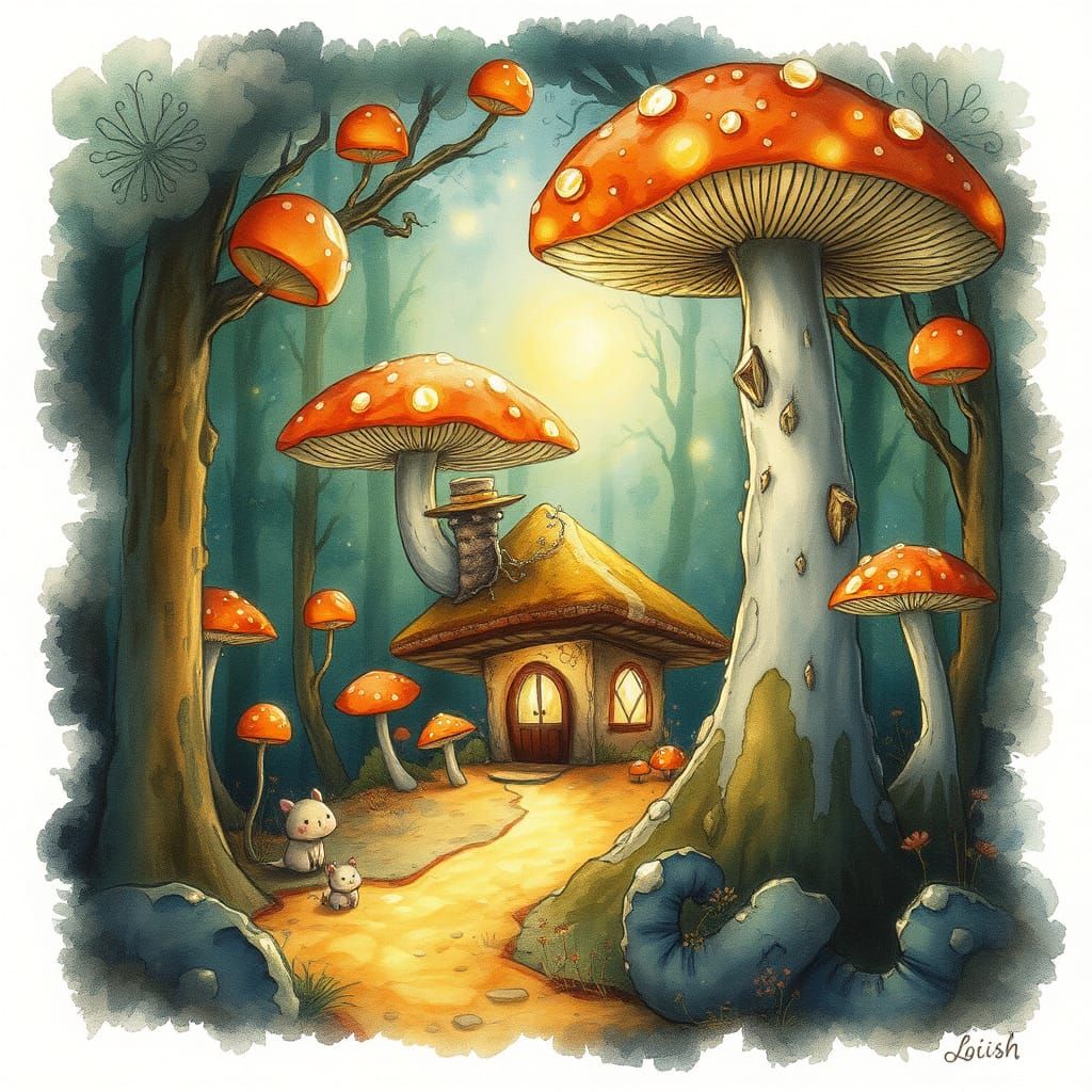 Enchanted Forest of Glowing Mushrooms