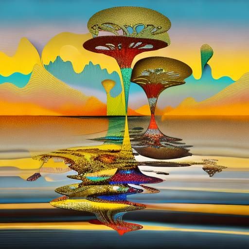 Mesmerizing Abstract Fractal Art with Metallic Sheens