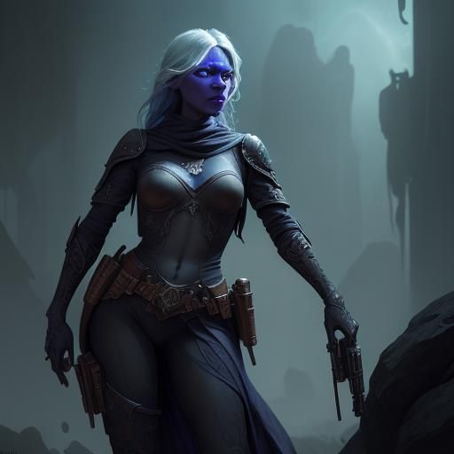 Drow Gunslinger Ambush: Dark Fantasy Concept Art