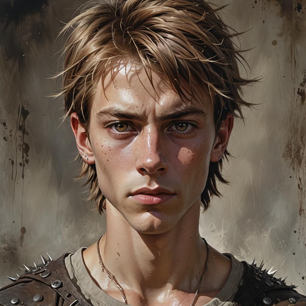 Hyperrealistic Portrait of Cyberpunk Teenager, Detailed Matt...