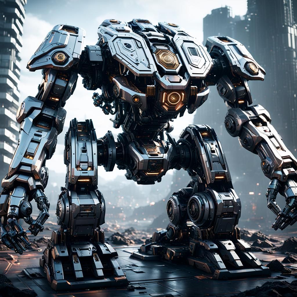 Futuristic Sci-Fi Mech Details in 8K