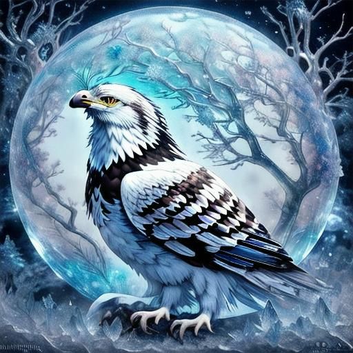 Philippine Eagle in Ice Crystal Fauvist Expressionism