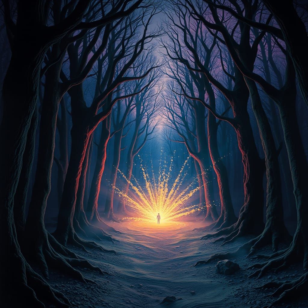 Mystical Forest Portal in Surrealist Style