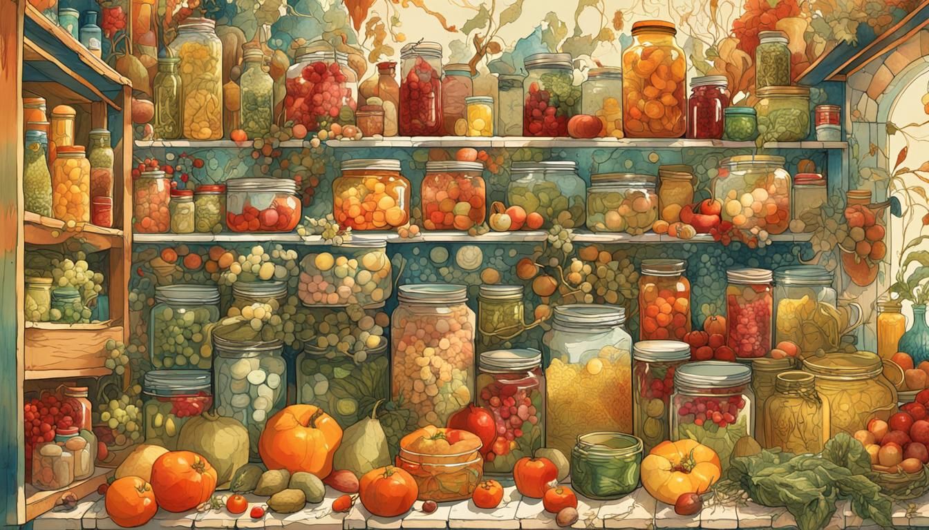 Magical Pantry Overflowing with Relishes: Alcohol Ink Art