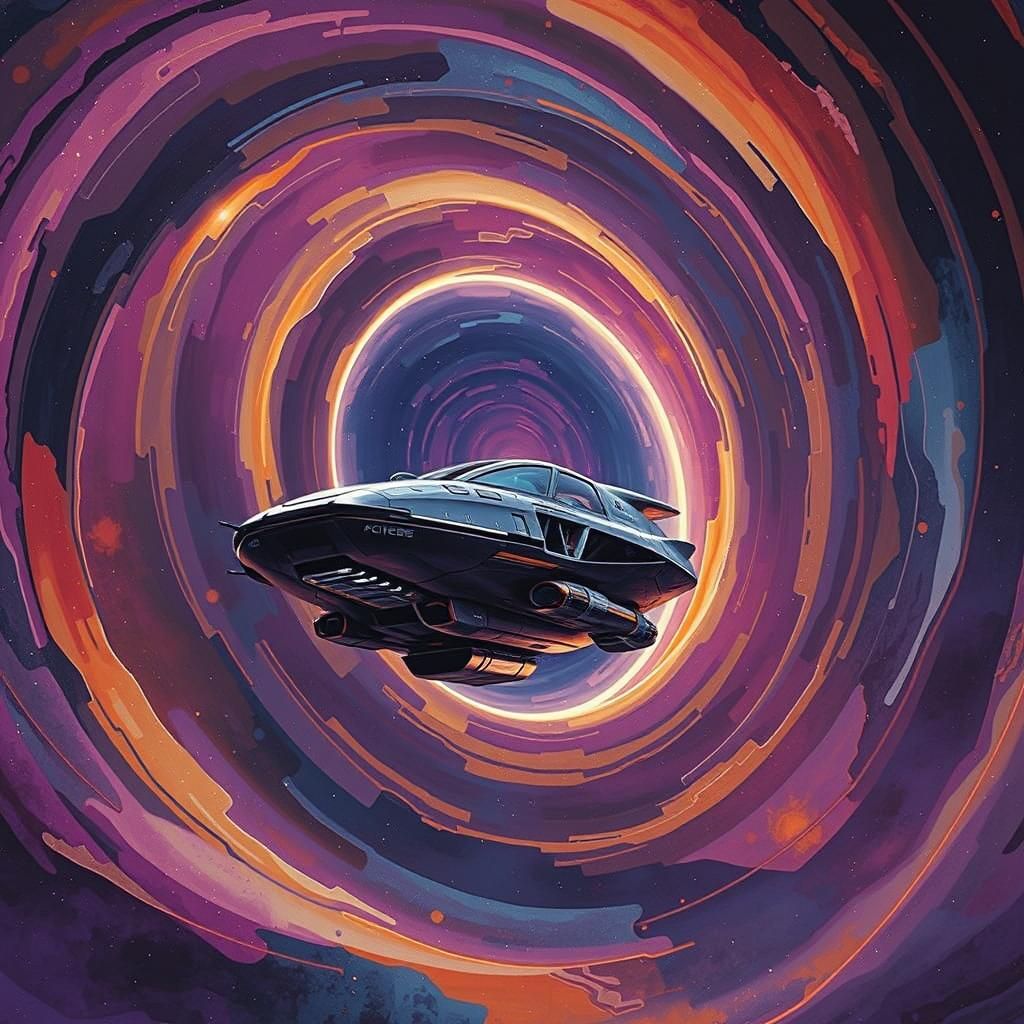 Spaceship Journey Through a Rothko-Inspired Wormhole