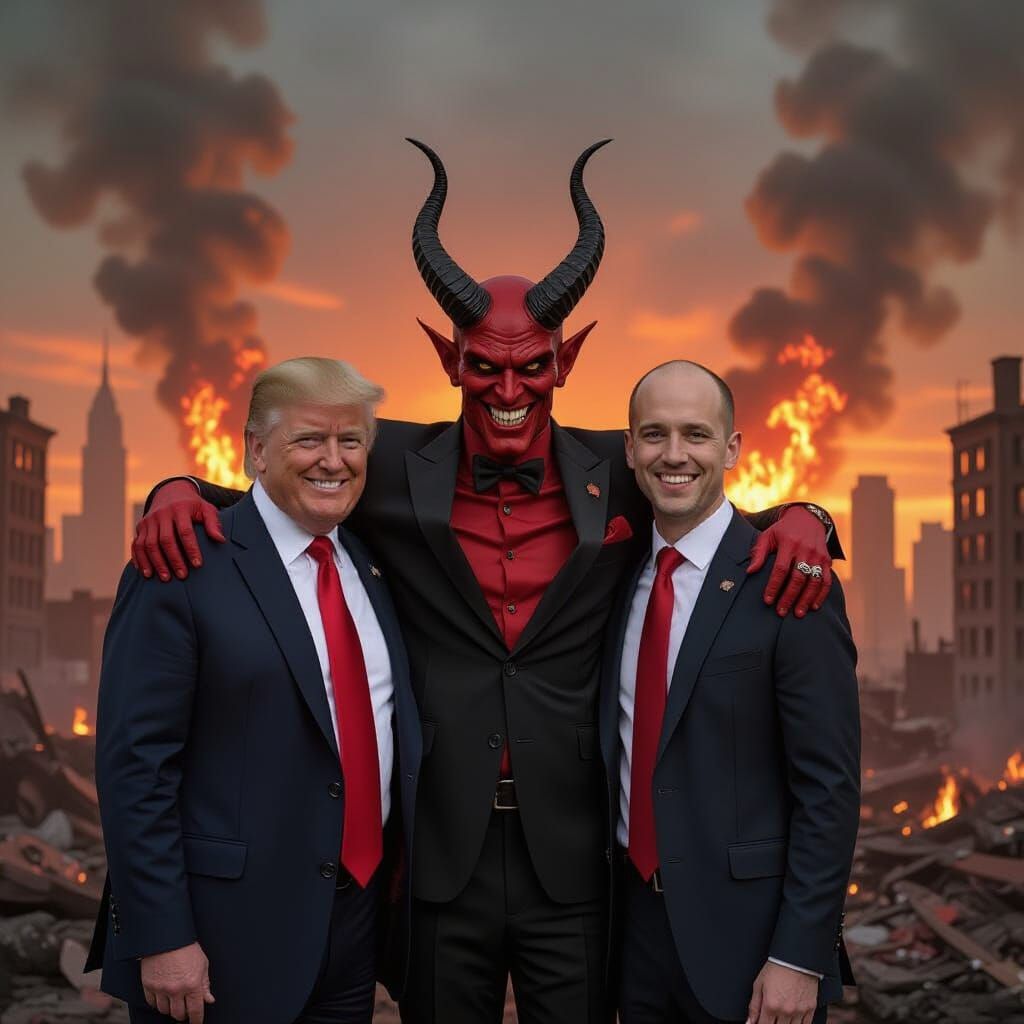 Apocalyptic Gathering: Men and Devil in City Ruins