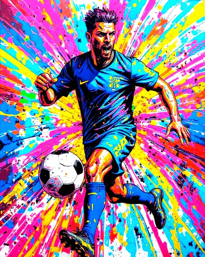 Psychedelic Graffiti Soccer Art