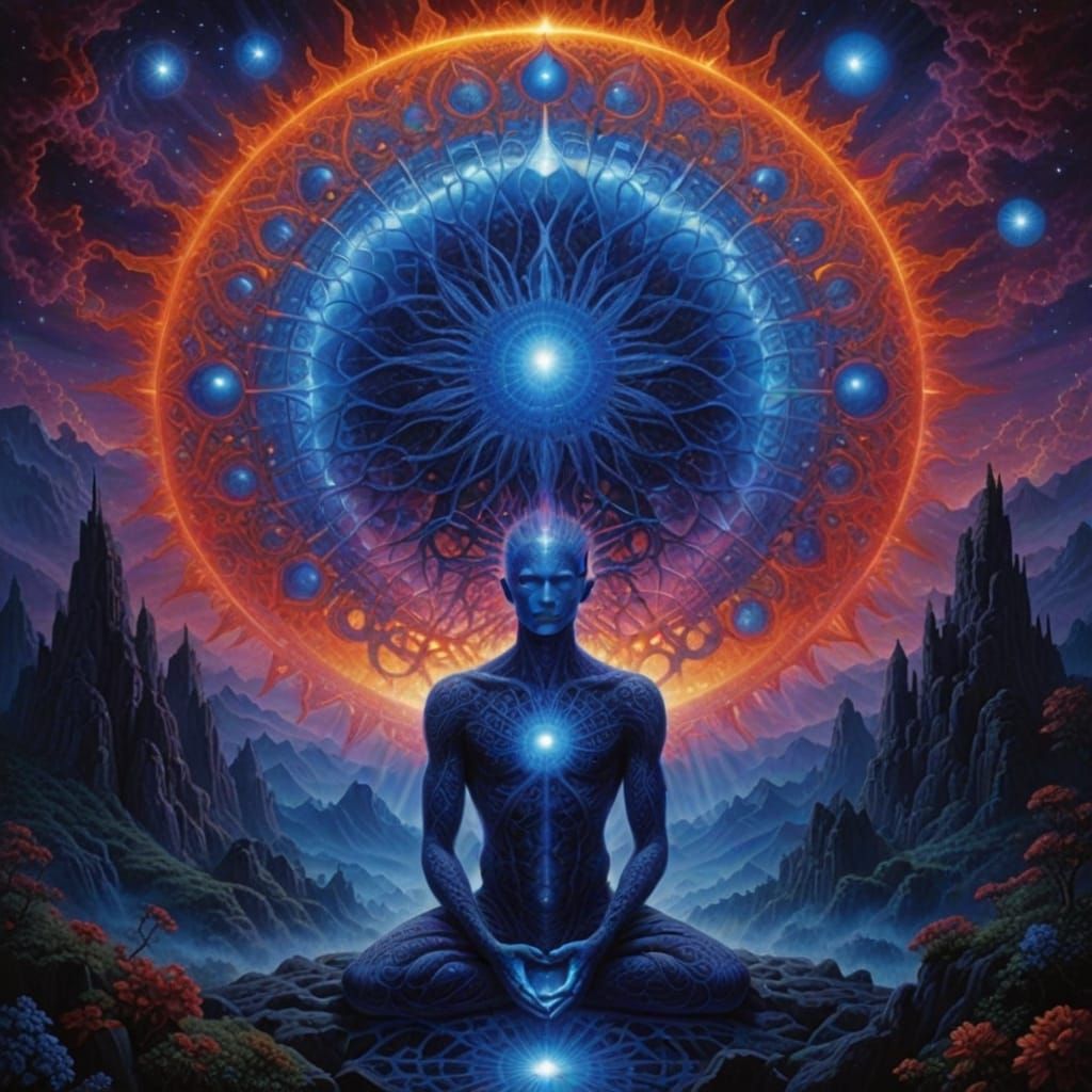 Celestial Blue Lights Illuminate the Shadows