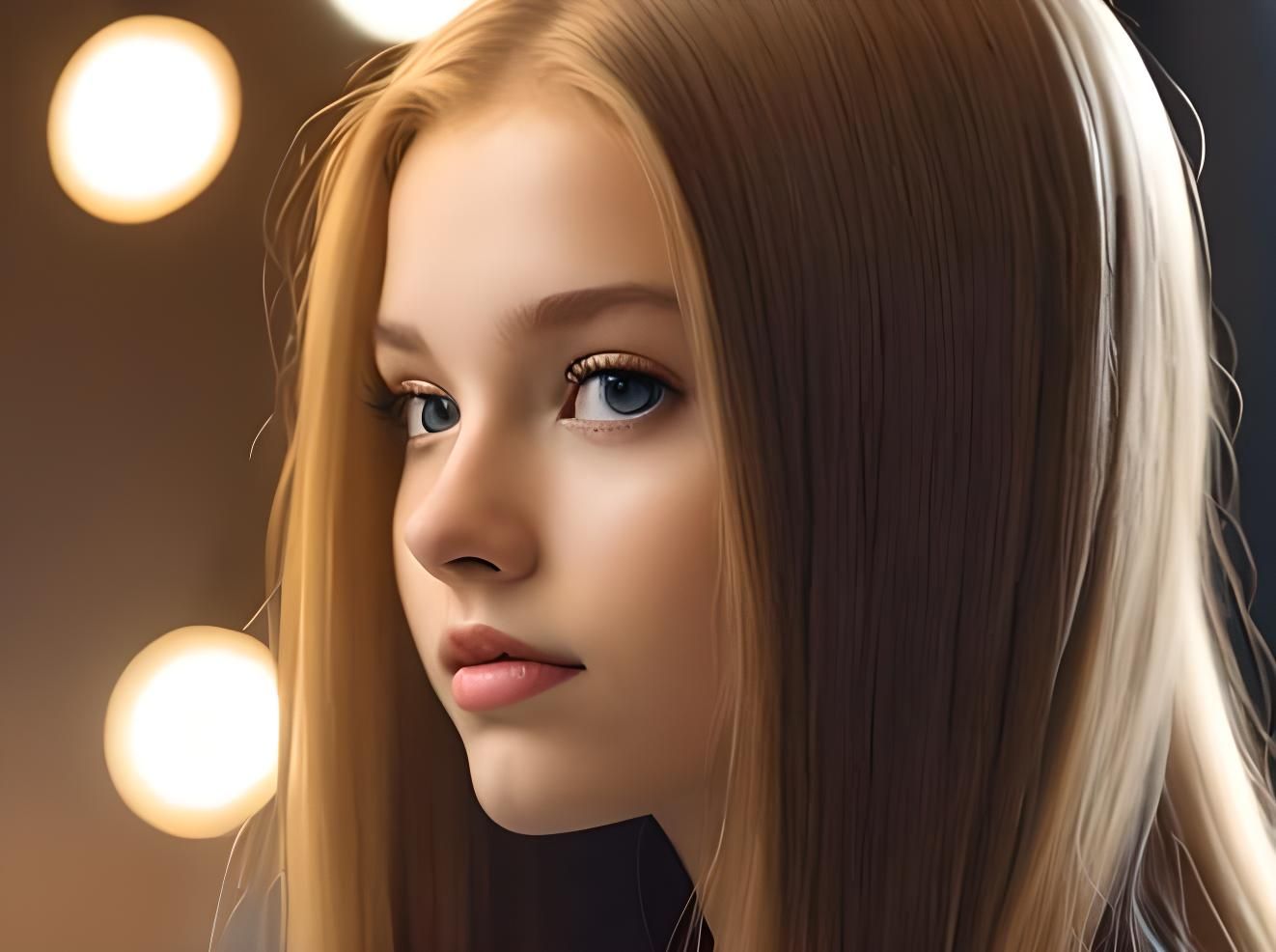 Close-Up of a Beautiful Girl with Long Hair