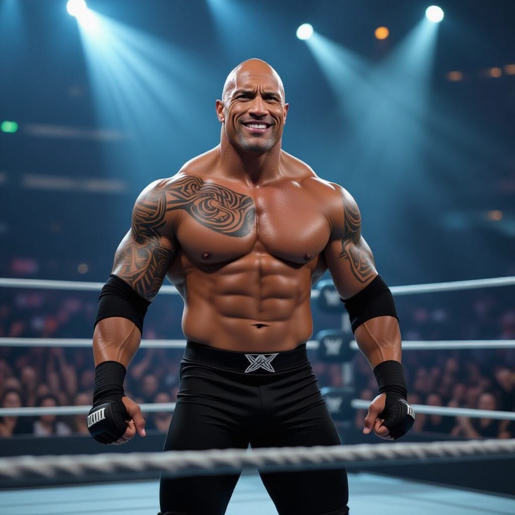 Dwayne The Rock Johnson in Wrestling Ring