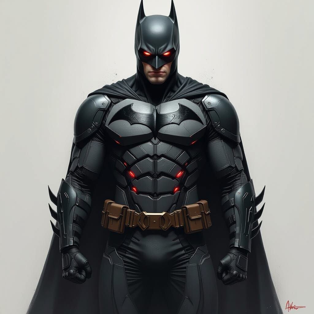Sinister Batsuit Reflecting Gotham's Gritty Essence