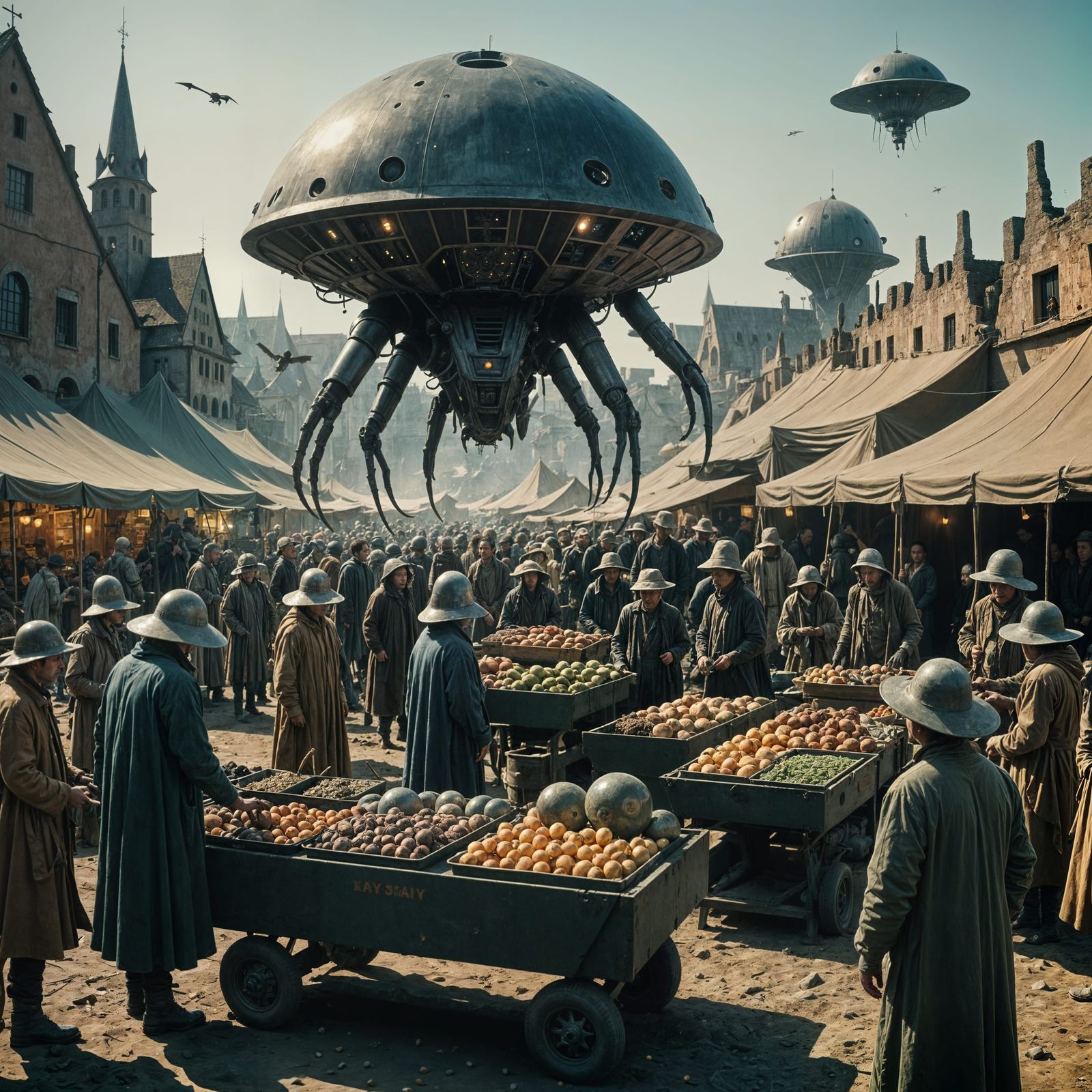 Alien Market Inspired by Hieronymus Bosch
