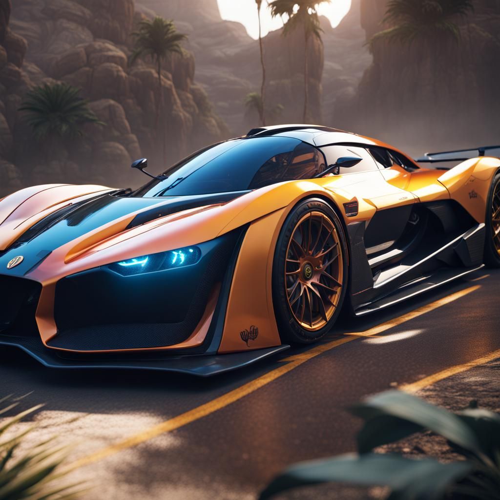 Lion of Judah GTR Hypercar: Detailed Matte Painting