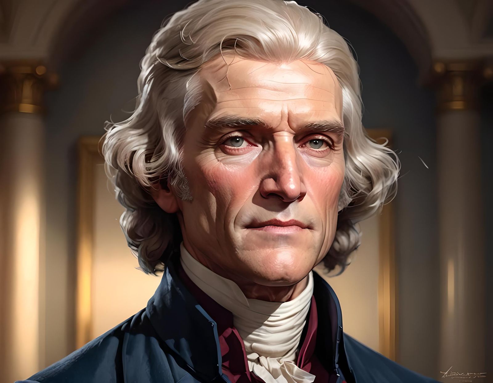 Thomas Jefferson Portrait in Art Nouveau Style