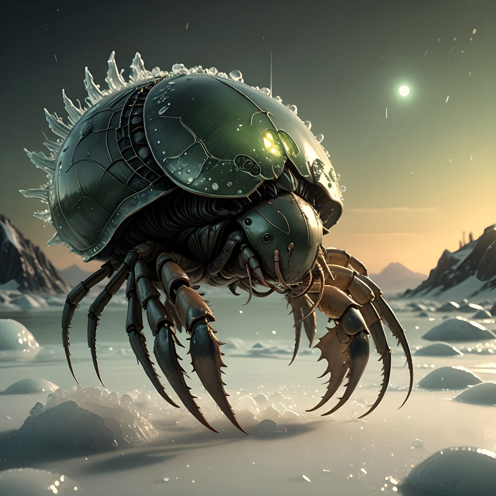 Crystalline Lifeform in Methane Ocean