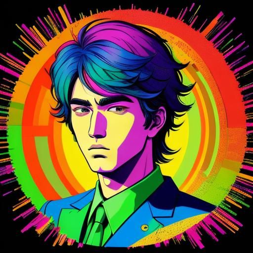 Manga Style Man in Disco Pop Art