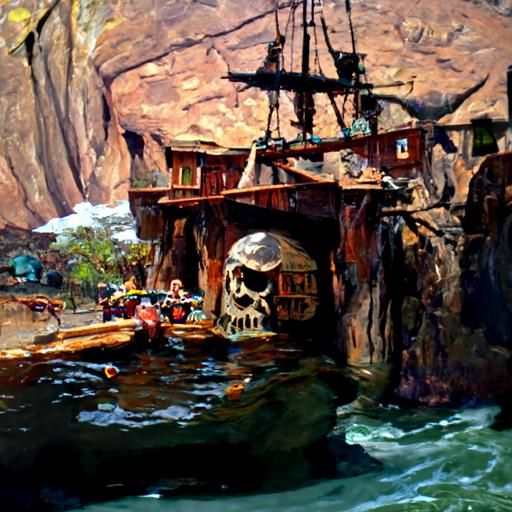 Pirate Cove: Oil Painting in Gurney Style