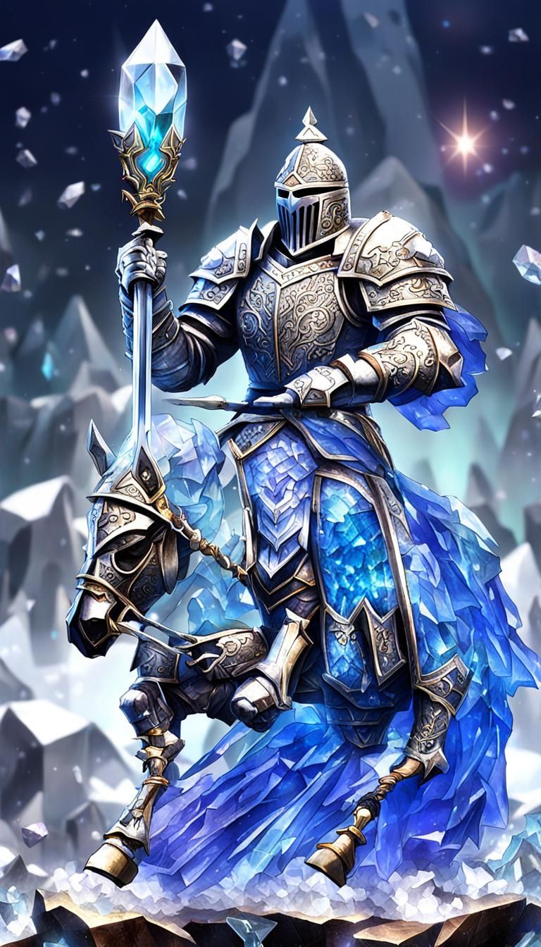 Crystal Knight with Steed AI Image