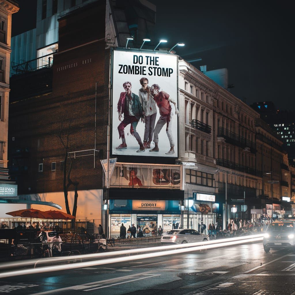 City at Night: Zombie Stomp Billboard