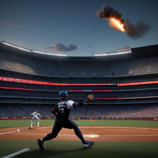 Baseball Player Catches Flaming Meteor in Unreal Engine