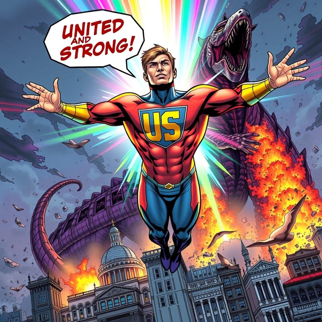 Stunning Comic Book Hero in Dynamic Style