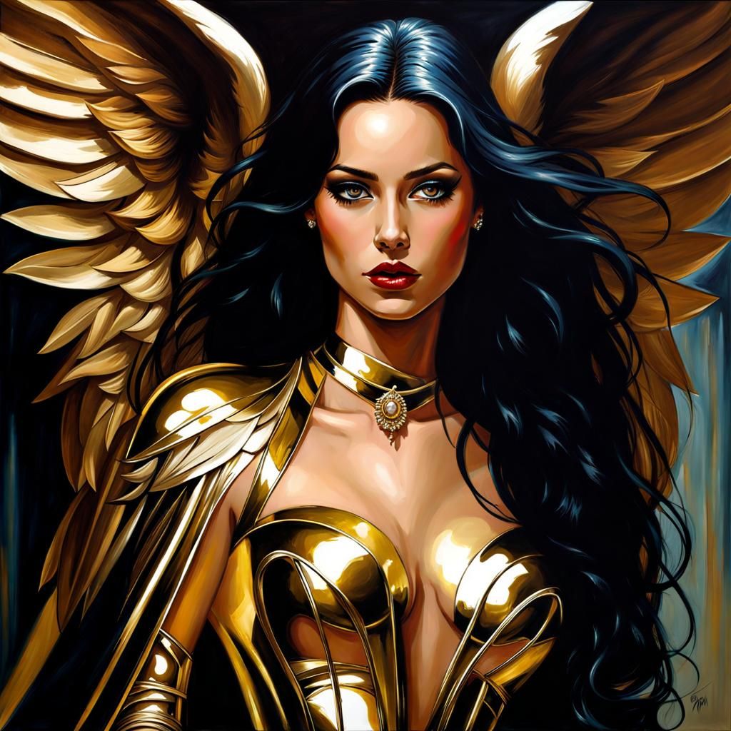 Spanish Fallen Angel in Gothic Art Style