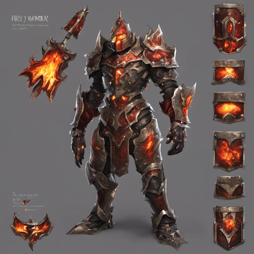 Fiery Full Plate Armor in Flames