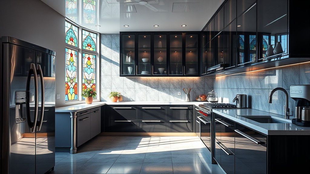 Luxurious Modern Kitchen in Futuristic Apartment