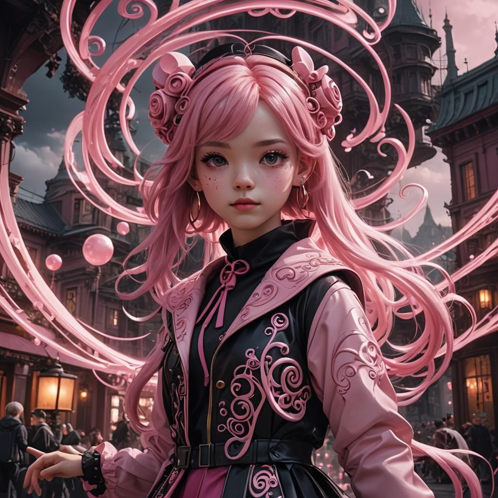 My Melody Inspired Girl in a Digital Painting