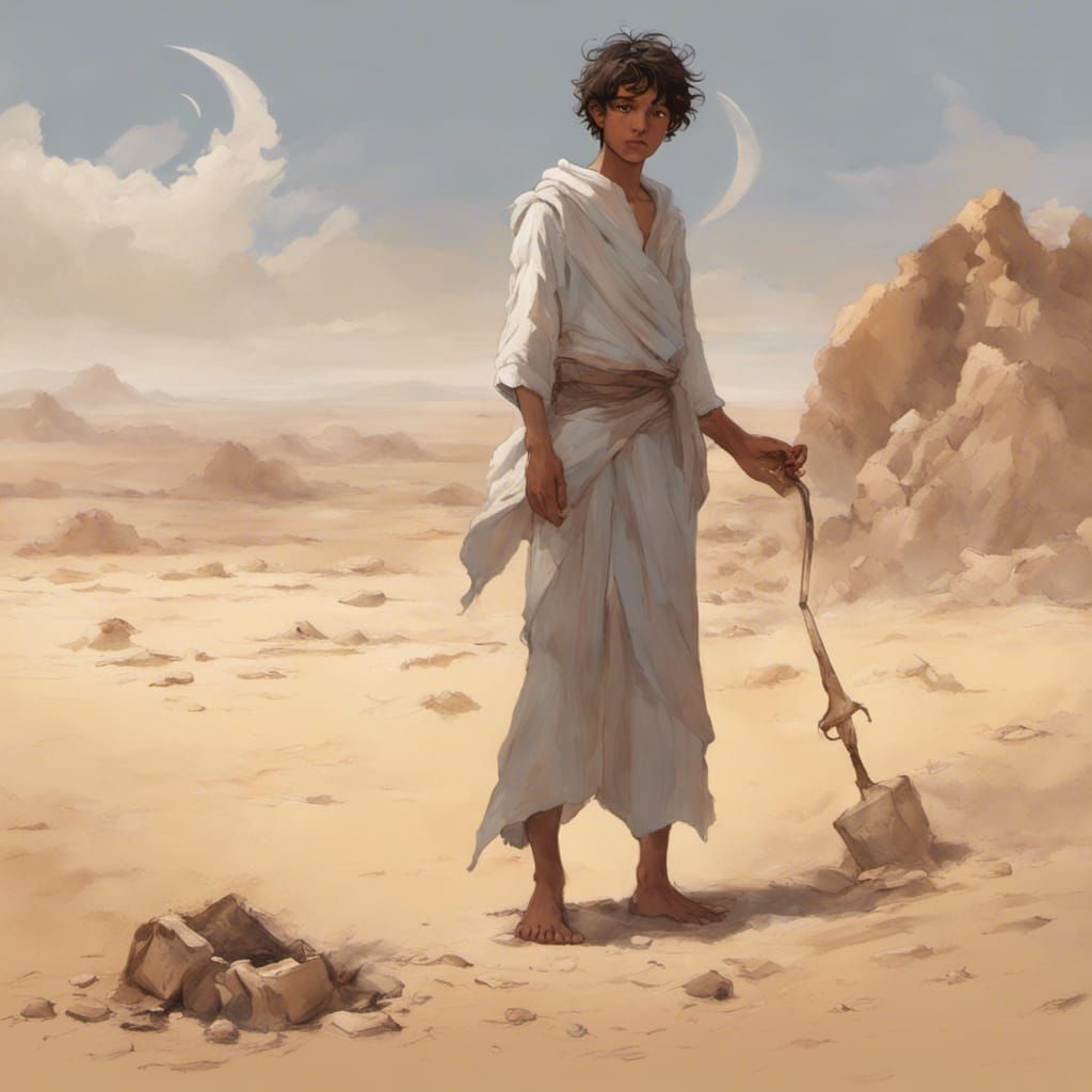 Desert Guardian Angel: Dark Fantasy Concept Art