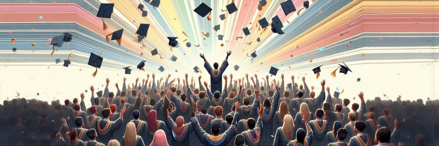 Diverse Graduates Celebrate Success with Uplifting 3D Art