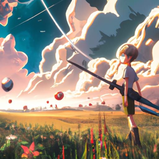 Anime Commander Directing Missile Strike, Ghibli Style