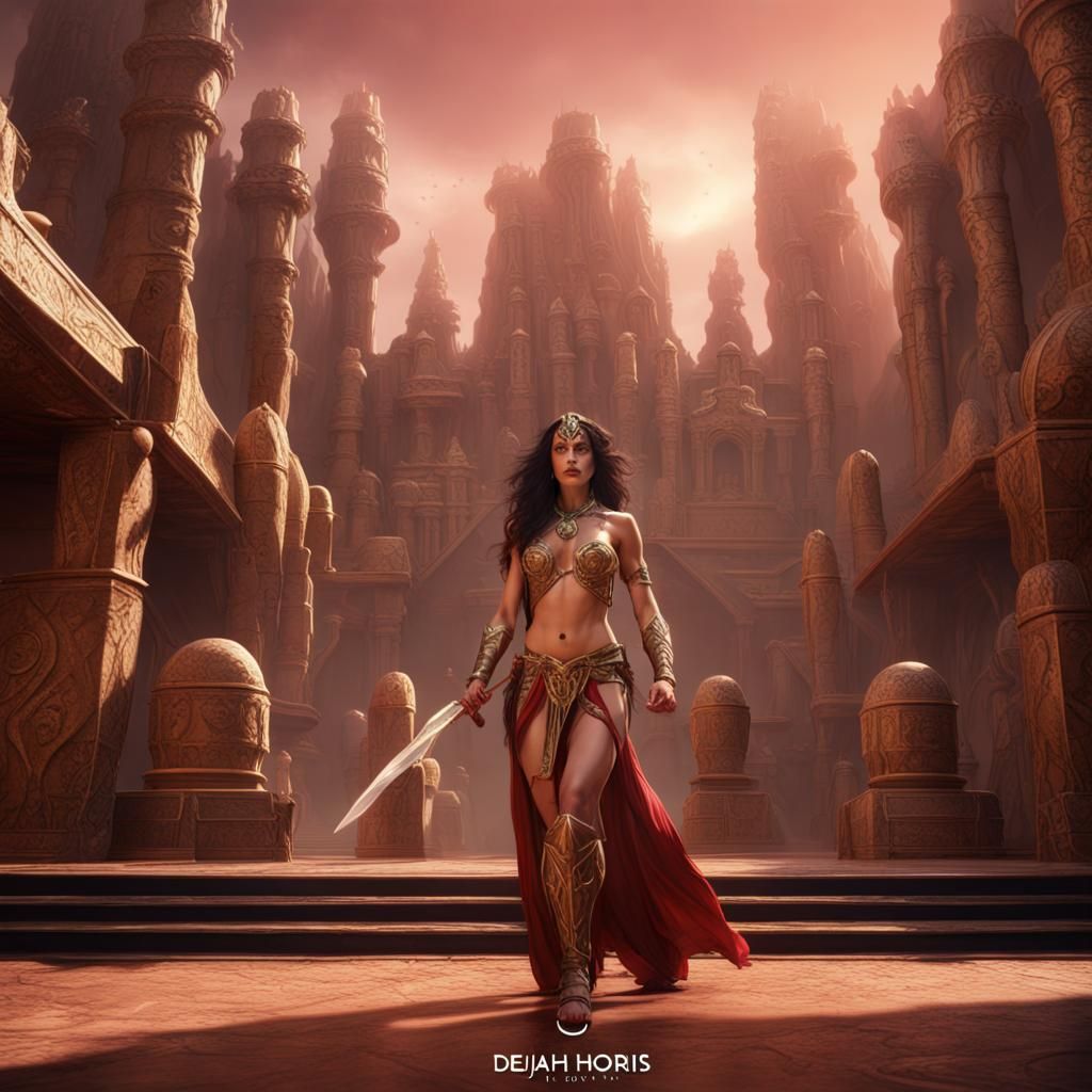 Detailed Matte Painting of Dejah Thoris in 8k