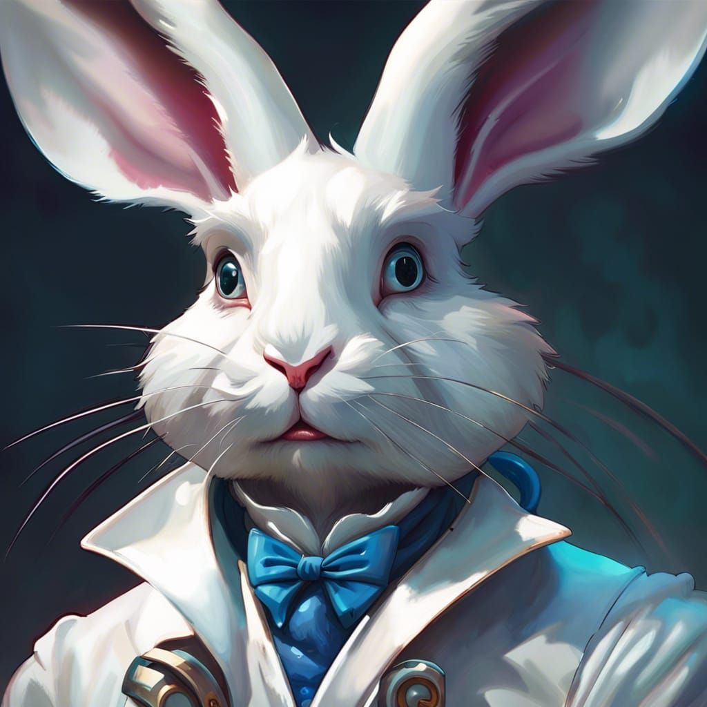 White Rabbit Portrait in Artgerm Style
