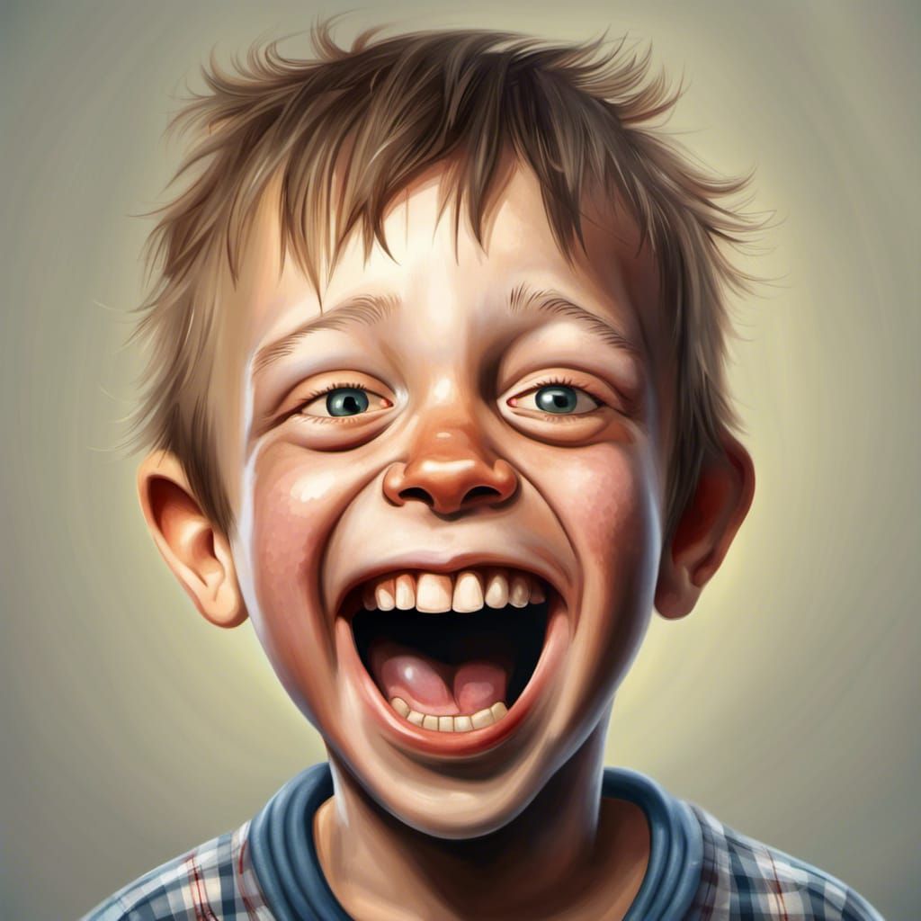 Photorealistic Portrait of a Happy Boy