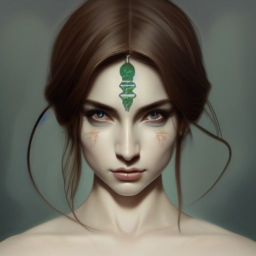 Jade Machine Face: Intricate Digital Art