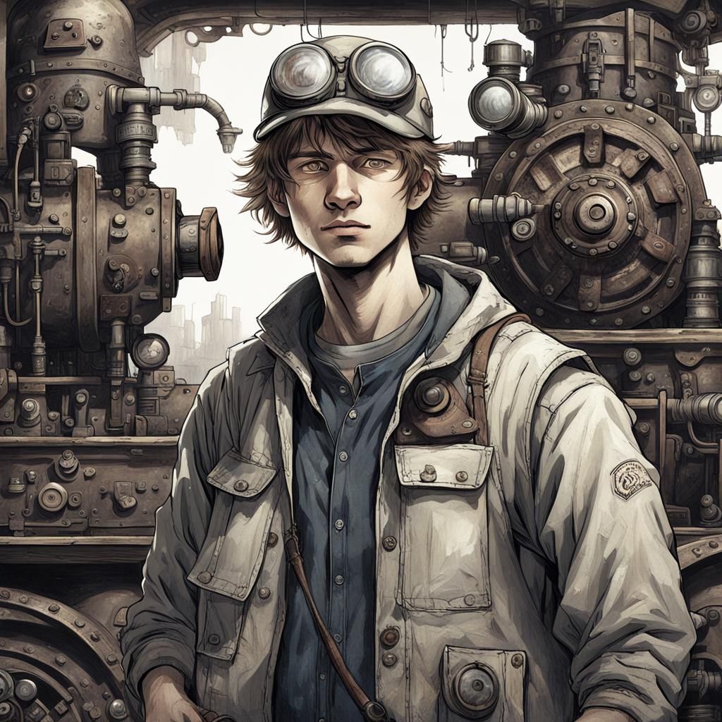 Post-Apocalyptic Cryo Mechanic: Fantasy Concept Art