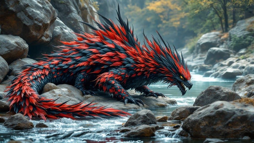 Dragon Hybrid Soars Over Ancient Riverbed